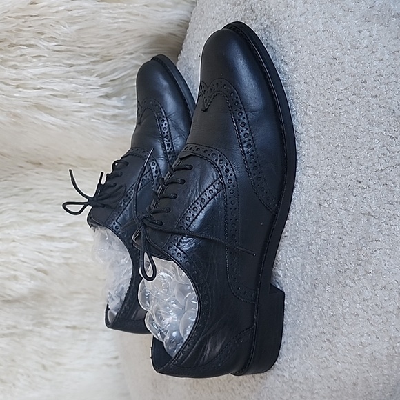 Cole Haan women Black Wingtip Oxford loafers size 7.5 B - Picture 4 of 8